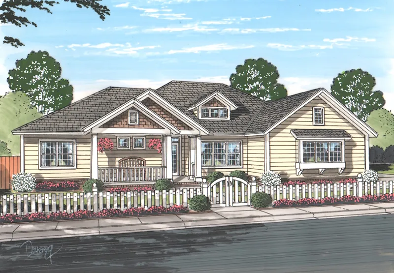 Cabin & Cottage House Plan Front of Home - Reynolds Park Country Home 130D-0323 - Shop House Plans and More