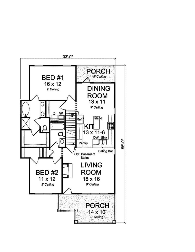 Cabin & Cottage House Plan First Floor - Samson Country Home 130D-0325 - Shop House Plans and More