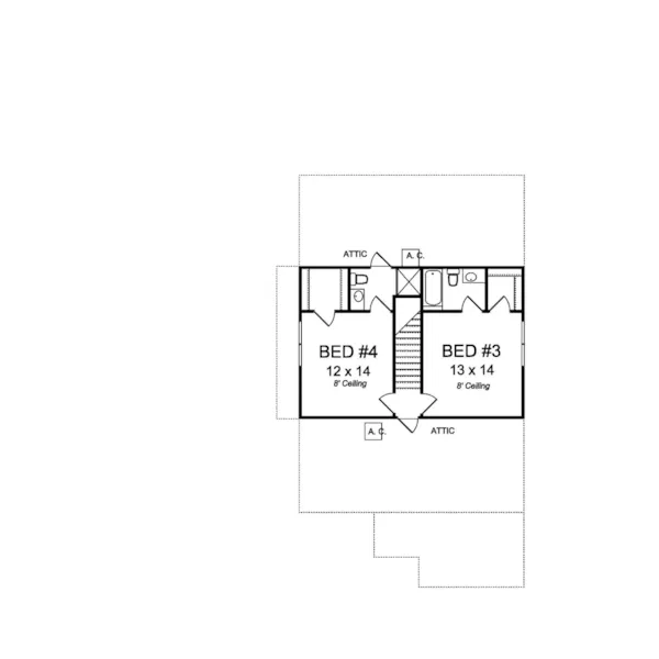 Cabin & Cottage House Plan Second Floor - Samson Country Home 130D-0325 - Shop House Plans and More