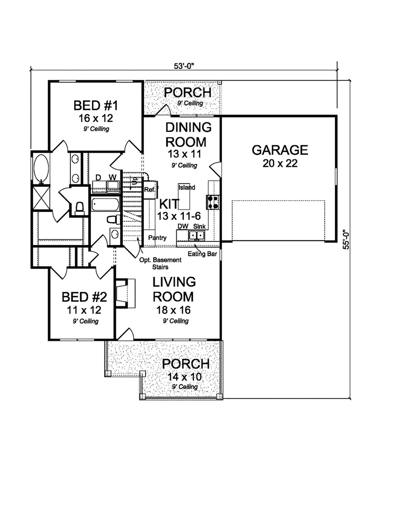 Cabin & Cottage House Plan First Floor - Vessels Country Home 130D-0326 - Shop House Plans and More