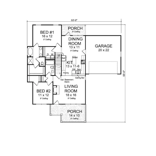 Cabin & Cottage House Plan First Floor - Vessels Country Home 130D-0326 - Shop House Plans and More