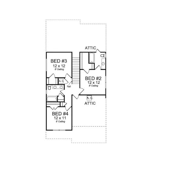 Traditional House Plan Second Floor - Levanna Country Home 130D-0327 - Shop House Plans and More