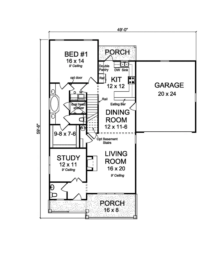 Cabin & Cottage House Plan First Floor - Hidden Cedar Country Home 130D-0328 - Search House Plans and More