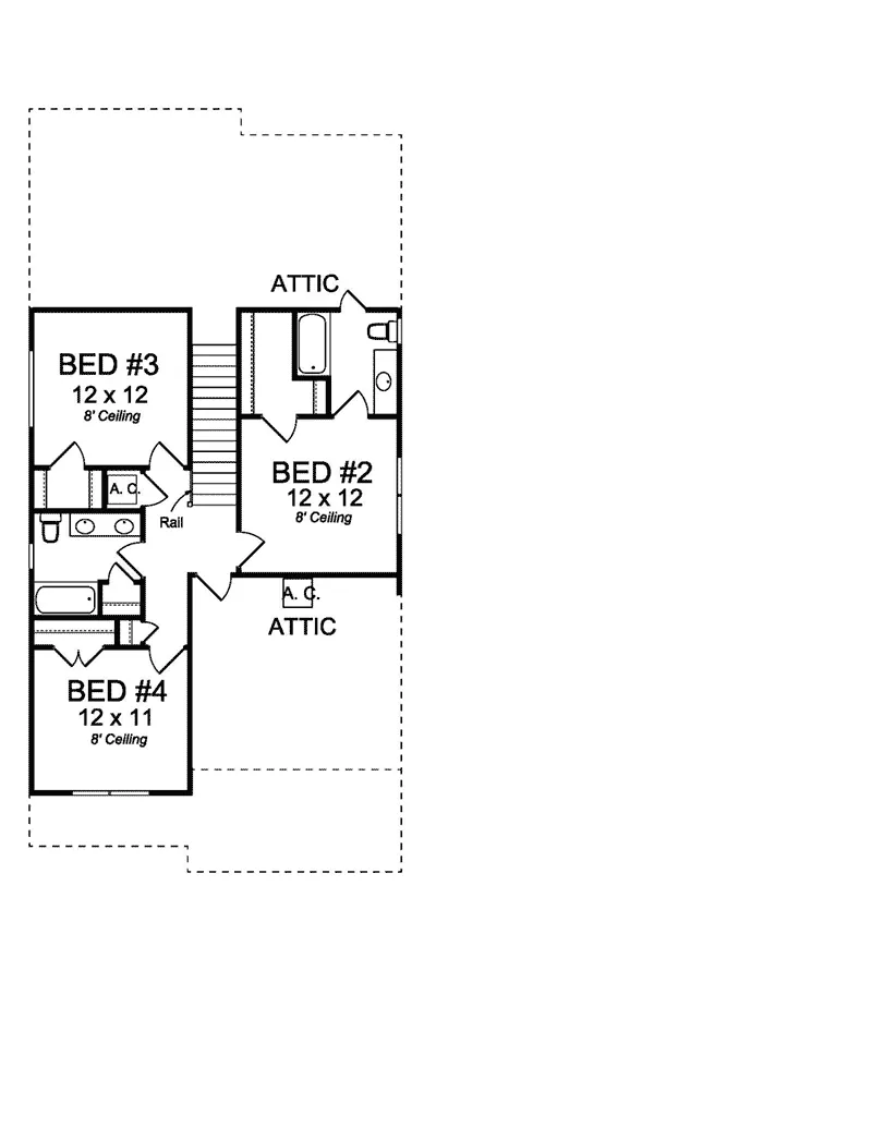 Cabin & Cottage House Plan Second Floor - Hidden Cedar Country Home 130D-0328 - Search House Plans and More