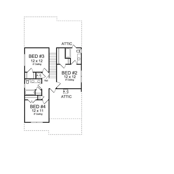 Craftsman House Plan Second Floor - Hidden Cedar Country Home 130D-0328 - Search House Plans and More