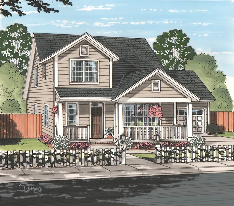 Cabin & Cottage House Plan Front of Home - Hidden Cedar Country Home 130D-0328 - Search House Plans and More