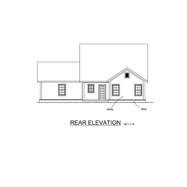 Craftsman House Plan Rear Elevation - Hidden Cedar Country Home 130D-0328 - Search House Plans and More