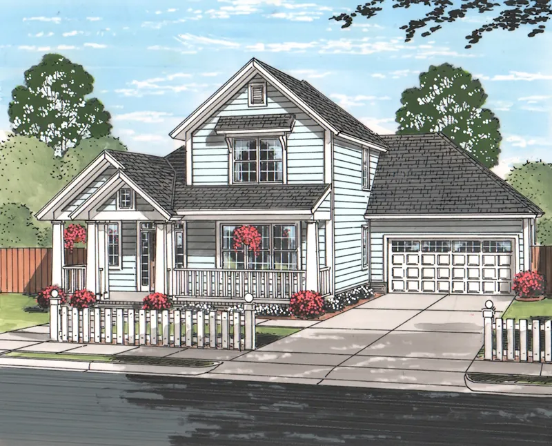 Traditional House Plan Front of Home - Abbey Downs Country Home 130D-0329 - Search House Plans and More