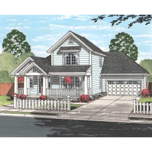 Craftsman House Plan Front of Home - Abbey Downs Country Home 130D-0329 - Search House Plans and More