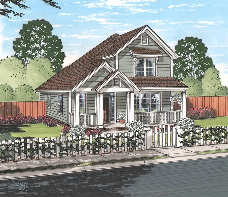 Traditional House Plan Front of Home - Boone Hollow Country Home 130D-0330 - Search House Plans and More