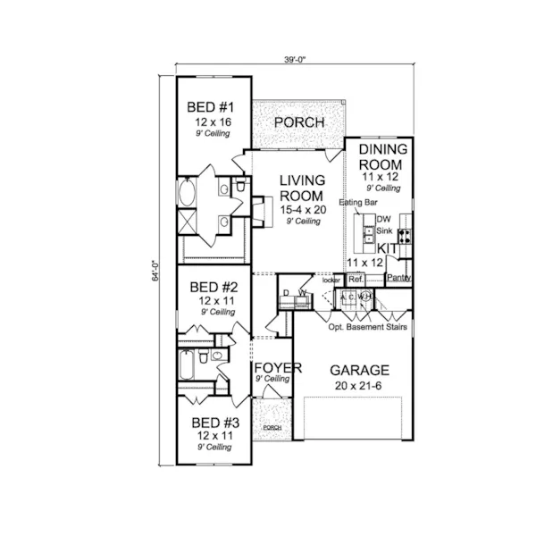 Cabin & Cottage House Plan First Floor - Christy Park Country Home 130D-0331 - Search House Plans and More