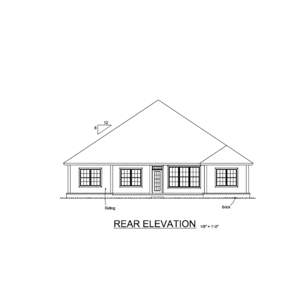 Craftsman House Plan Rear Elevation - Deercliff Country Home 130D-0332 - Search House Plans and More