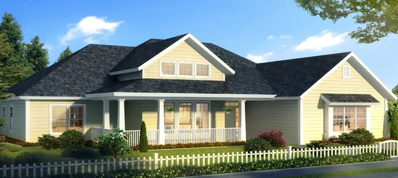 Ranch House Plan Front of Home - Echo Point Country Home 130D-0333 - Search House Plans and More
