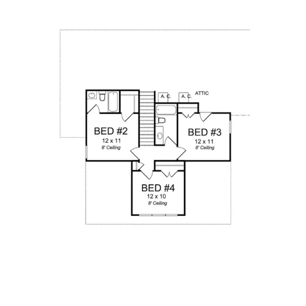 Ranch House Plan Second Floor - Foxvalley Country Home 130D-0334 - Search House Plans and More