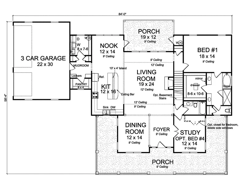 Craftsman House Plan First Floor - Holden Lane Country Home 130D-0335 - Search House Plans and More