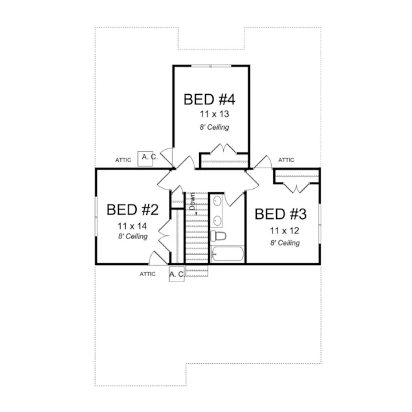 Craftsman House Plan Second Floor - Madden Mill Country Home 130D-0339 - Shop House Plans and More