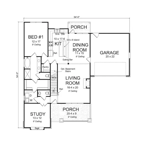 Traditional House Plan First Floor - Nolen Country Home 130D-0340 - Shop House Plans and More