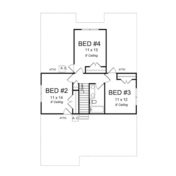 Traditional House Plan Second Floor - Nolen Country Home 130D-0340 - Shop House Plans and More