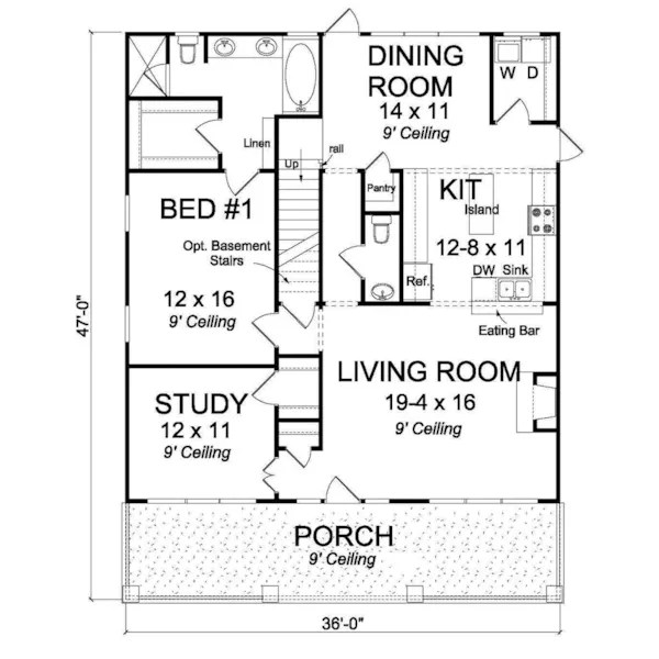 Cabin & Cottage House Plan First Floor - Fayville Bungalow Home 130D-0347 - Shop House Plans and More