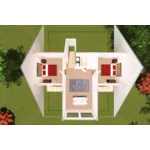 Cabin & Cottage House Plan 3D Second Floor - Fayville Bungalow Home 130D-0347 - Shop House Plans and More