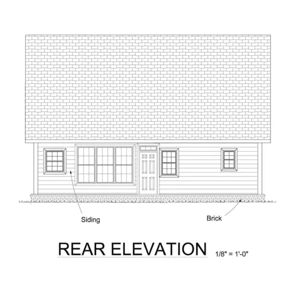 Cabin & Cottage House Plan Rear Elevation - Fayville Bungalow Home 130D-0347 - Shop House Plans and More