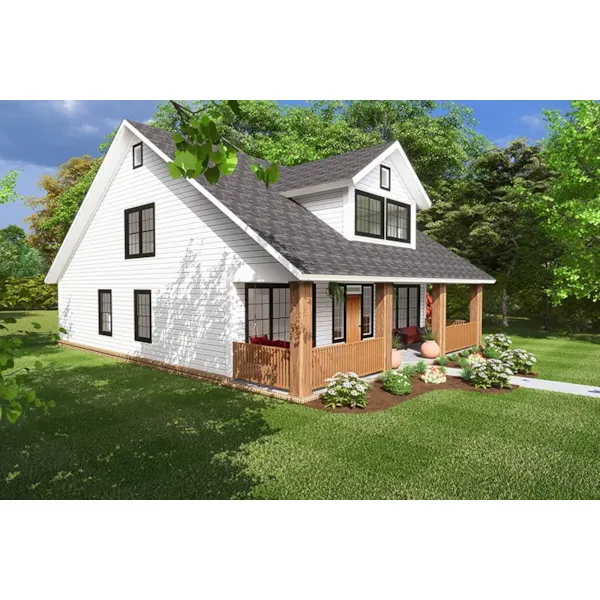 Cabin & Cottage House Plan Side View Photo 01 - Fayville Bungalow Home 130D-0347 - Shop House Plans and More