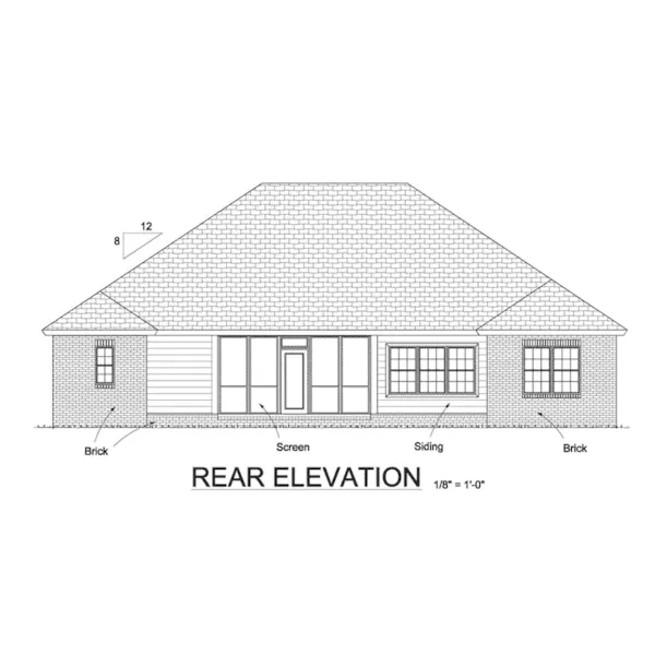 Arts & Crafts House Plan Rear Elevation - Carrigan Traditional Home 130D-0349 - Shop House Plans and More