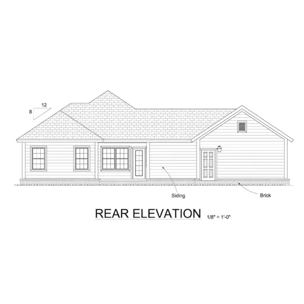 Cabin & Cottage House Plan Rear Elevation - Pillsbury Country Home 130D-0350 - Shop House Plans and More