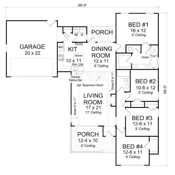 Traditional House Plan First Floor - 130D-0351 - Shop House Plans and More