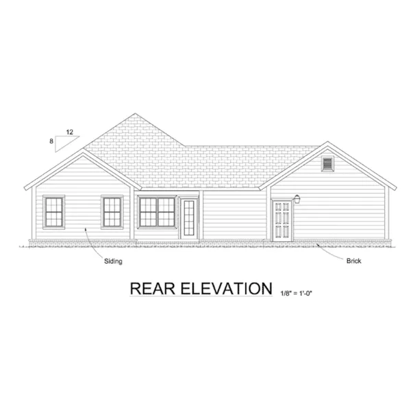 Traditional House Plan Rear Elevation - 130D-0351 - Shop House Plans and More