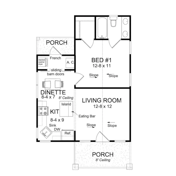 Traditional House Plan First Floor - Walsh Small Country Home 130D-0361 - Shop House Plans and More