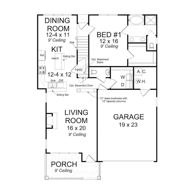 Cabin & Cottage House Plan First Floor - Millie Country Home 130D-0366 - Shop House Plans and More