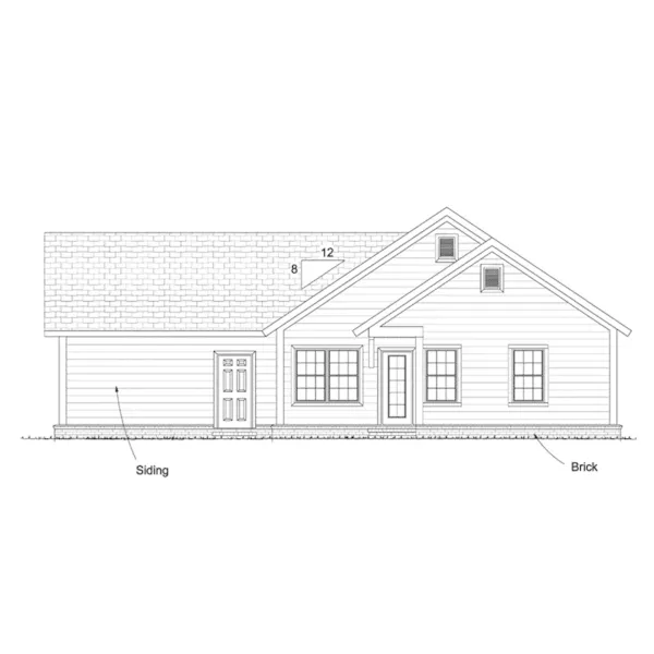 Traditional House Plan Rear Elevation - Lodell Country Home 130D-0367 - Shop House Plans and More