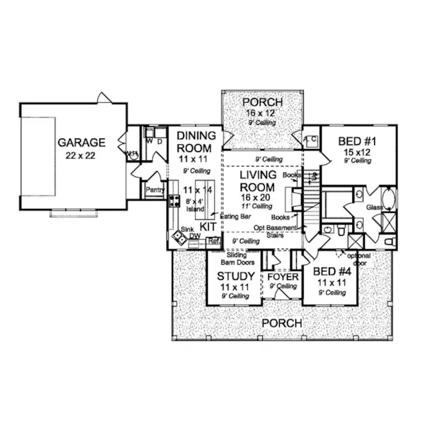 Traditional House Plan First Floor - Acorn Run Country Home 130D-0374 - Shop House Plans and More