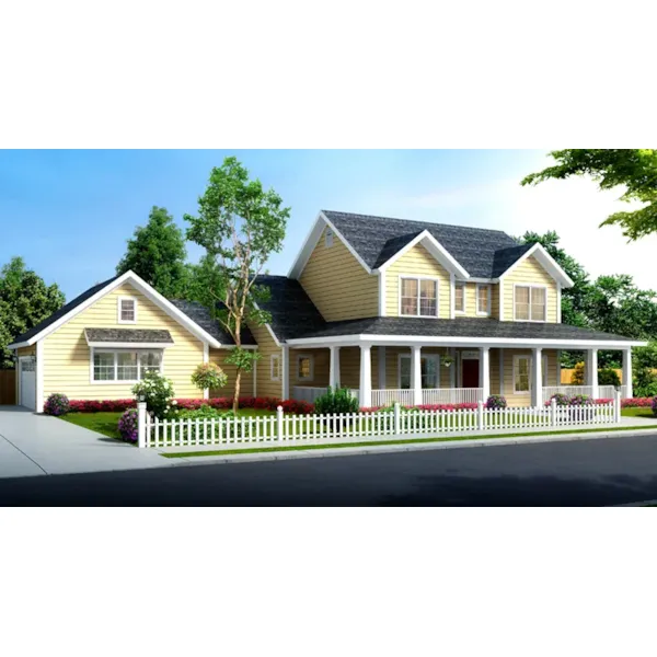 Traditional House Plan Front of Home - Acorn Run Country Home 130D-0374 - Shop House Plans and More