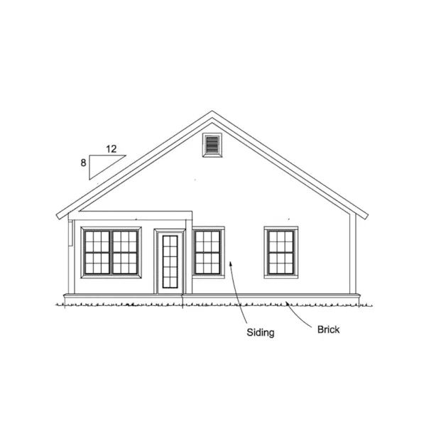 Southern House Plan Rear Elevation - Plum Garden Ranch Home 130D-0377 - Shop House Plans and More