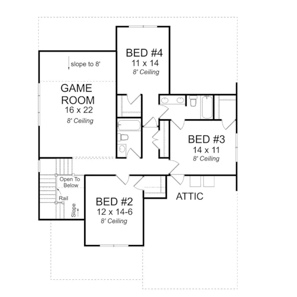 Traditional House Plan Second Floor - Wallace Mill Two-Story Home 130D-0379 - Shop House Plans and More