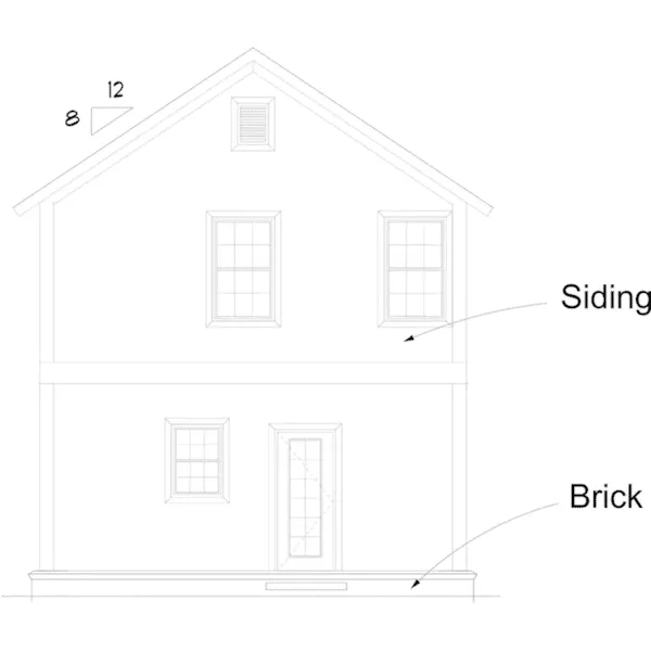 Cabin & Cottage House Plan Rear Elevation - Foley Hill Two-Story Home 130D-0381 - Shop House Plans and More