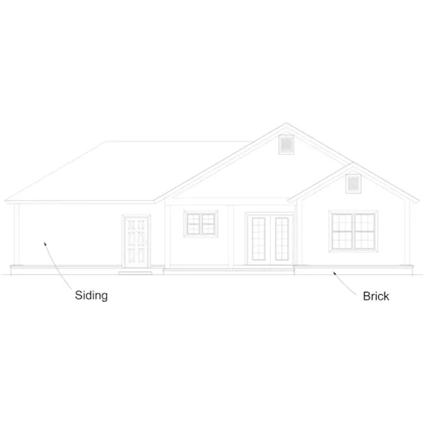 Country House Plan Rear Elevation - Siller Ranch Home 130D-0391 - Shop House Plans and More