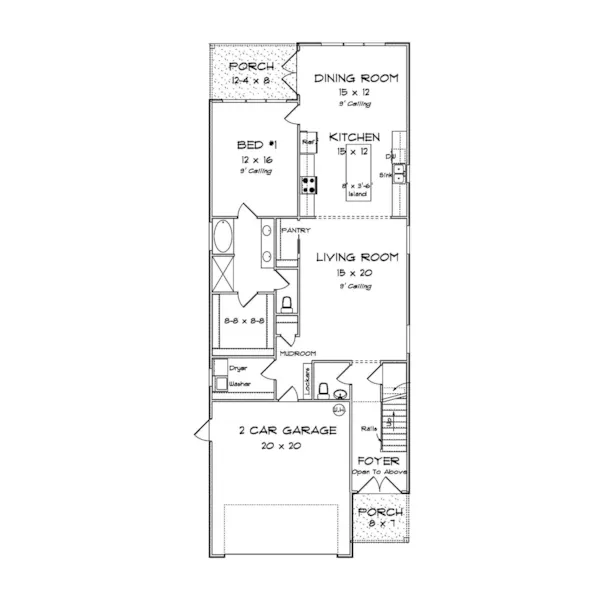 Traditional House Plan First Floor - 130D-0409 | House Plans and More