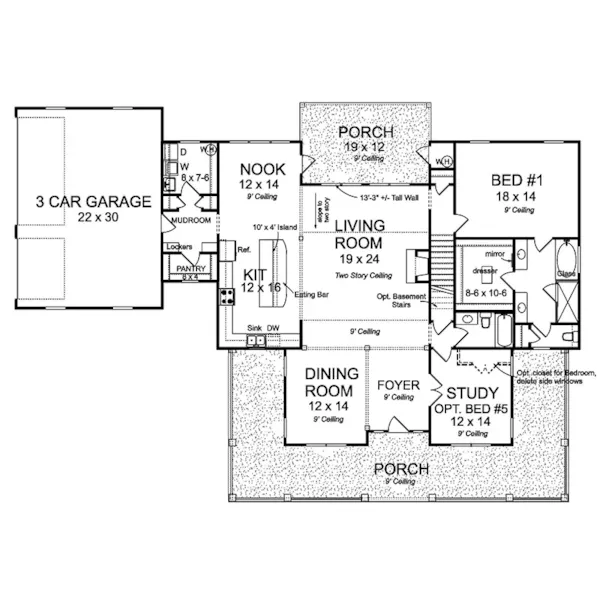 Farmhouse Plan First Floor - 130D-0413 | House Plans and More