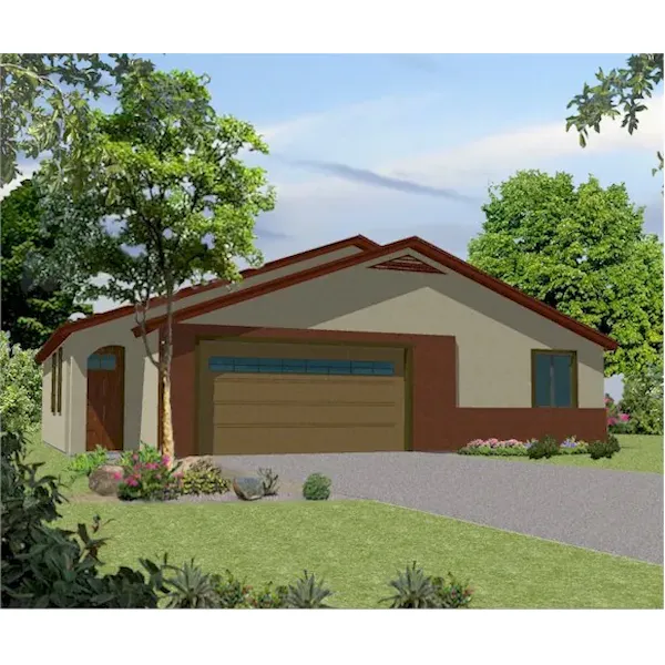 Southwestern House Plan Front of Home - Las Cruces Rustic Modern Home 131D-0008 - Shop House Plans and More