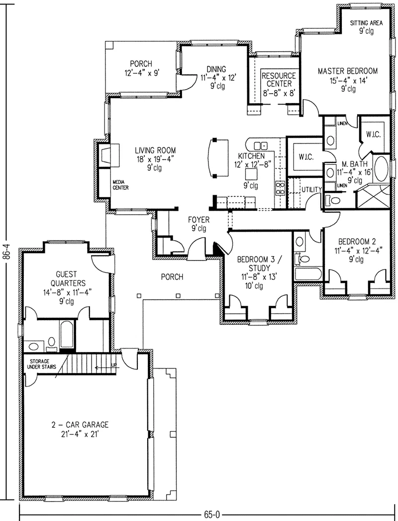 Country House Plan First Floor - Olivercrest European Home 137D-0001 - Shop House Plans and More