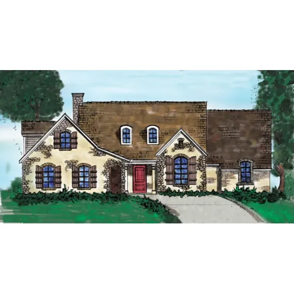 Country House Plan Front of Home - Olivercrest European Home 137D-0001 - Shop House Plans and More