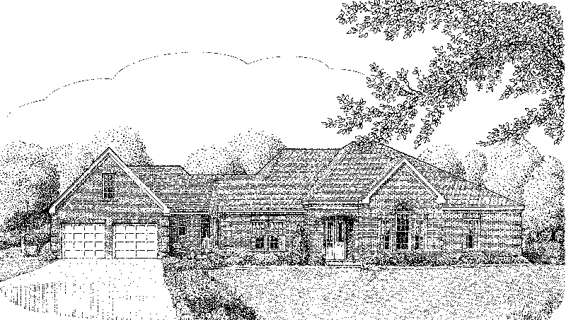 European House Plan Front of Home - Oxford Mill Ranch Home 137D-0002 - Shop House Plans and More