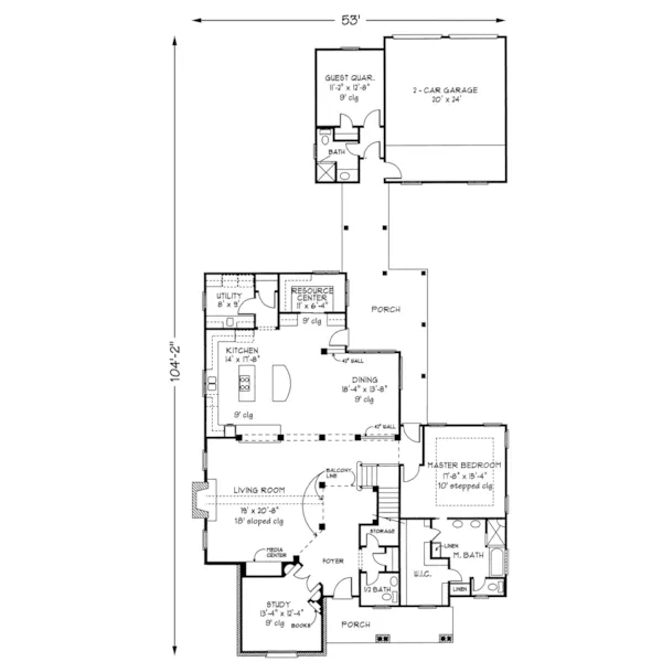 Ranch House Plan First Floor - Parsons Cove Traditional Home 137D-0004 - Shop House Plans and More