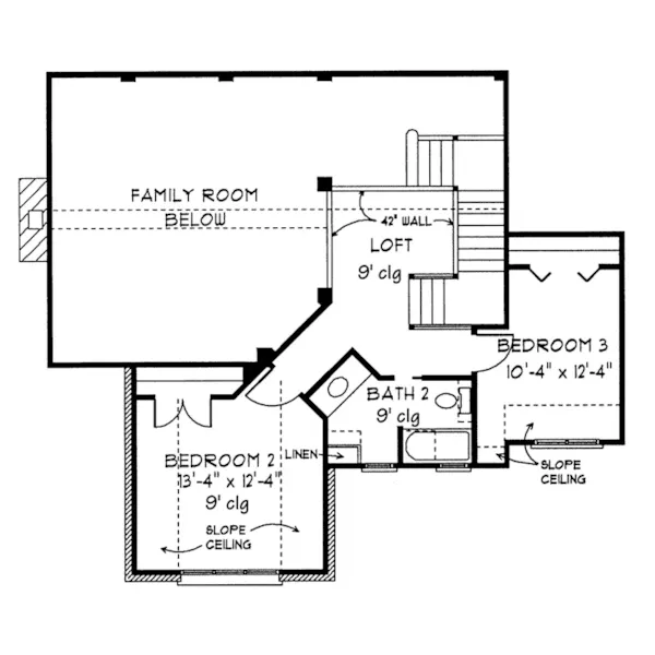 Ranch House Plan Second Floor - Parsons Cove Traditional Home 137D-0004 - Shop House Plans and More