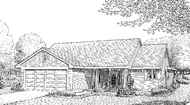 Ranch House Plan Front of Home - Pearlman Ranch Home 137D-0008 - Shop House Plans and More