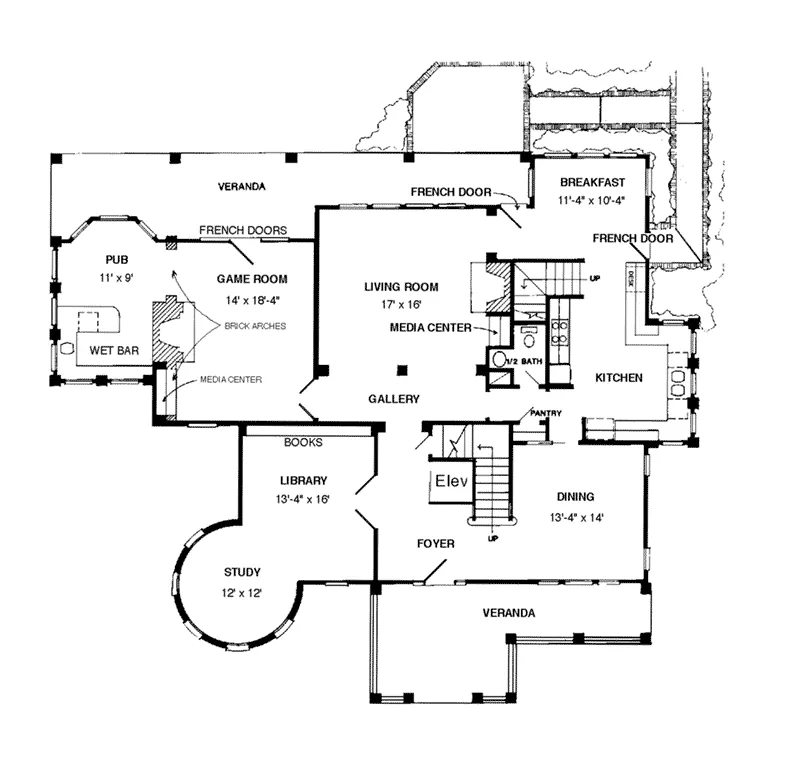 Country House Plan First Floor - Perkins Place Luxury Home 137D-0009 - Shop House Plans and More
