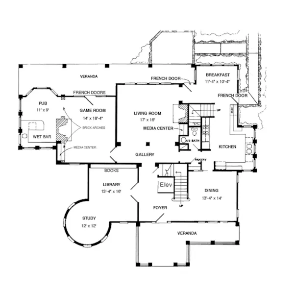 Country House Plan First Floor - Perkins Place Luxury Home 137D-0009 - Shop House Plans and More